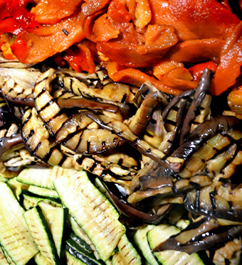 Grilled marinated vegetables