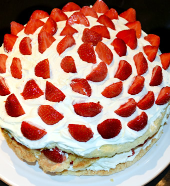 Strawberry Cream Cake by  Delicious Dining Company